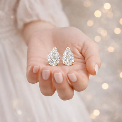moissanite earrings moissanite studs pear moissanite moissanite jewelry cubic zirconia earrings cz stud earrings cz pear studs