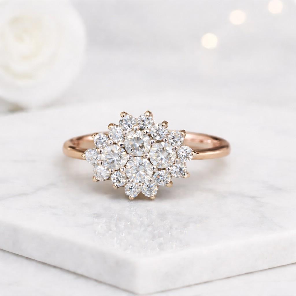 moissanite ring moissanite engagement ring moissanite flower ring moissanite cluster ring moissanite bridal ring