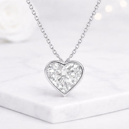 moissanite necklace moissanite heart necklace moissanite pendant necklace moissanite jewelry