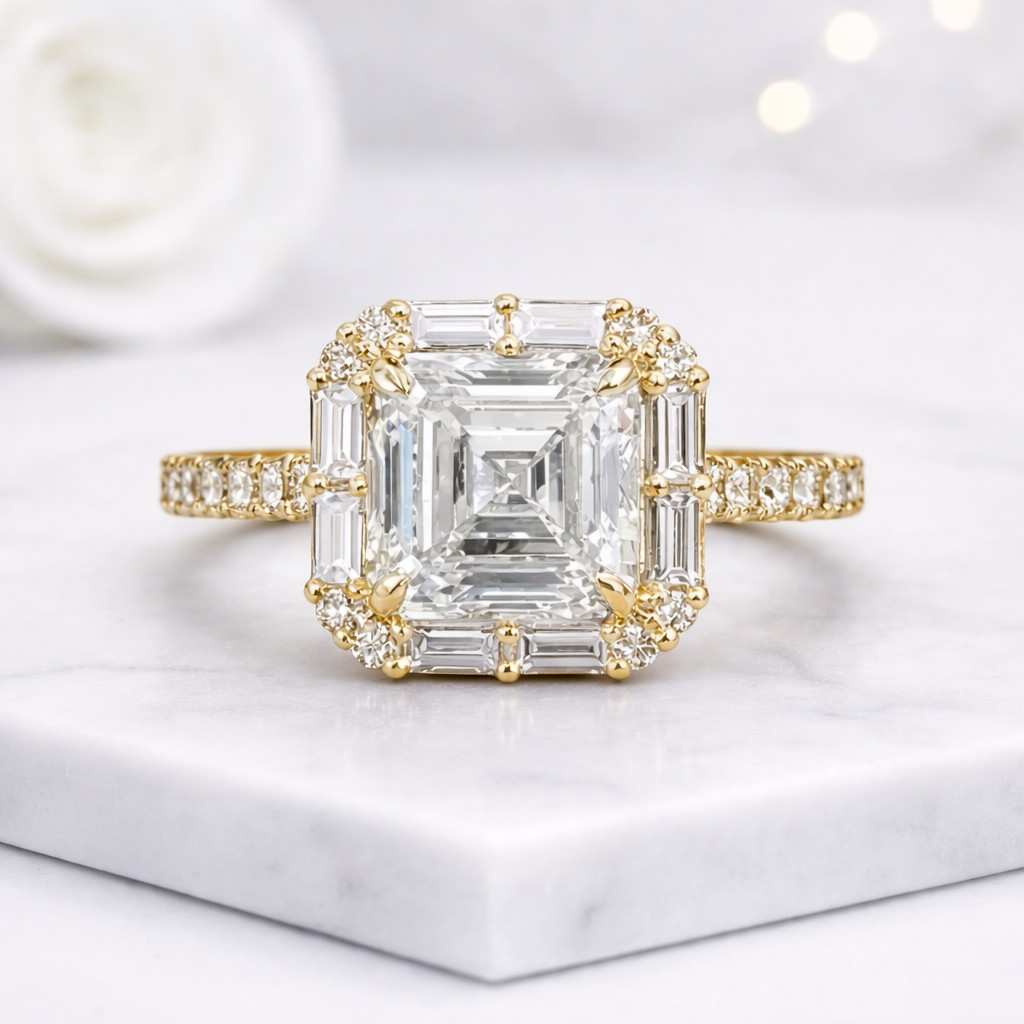 moissanite ring cubic zirconia ring lab created ring moissanite engagement cubic zirconia halo moissanite bridal ring