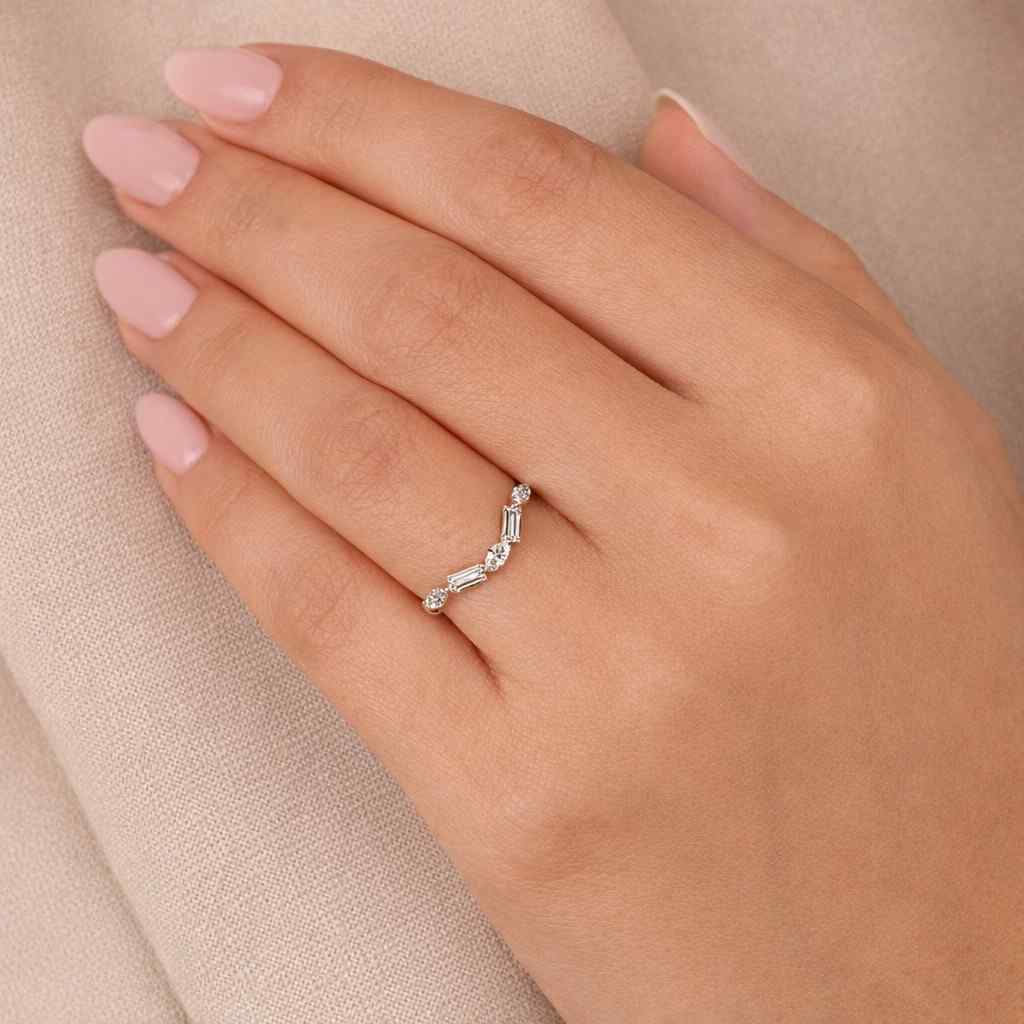 moissanite ring moissanite band moissanite wedding band moissanite contour band moissanite enhancer ring