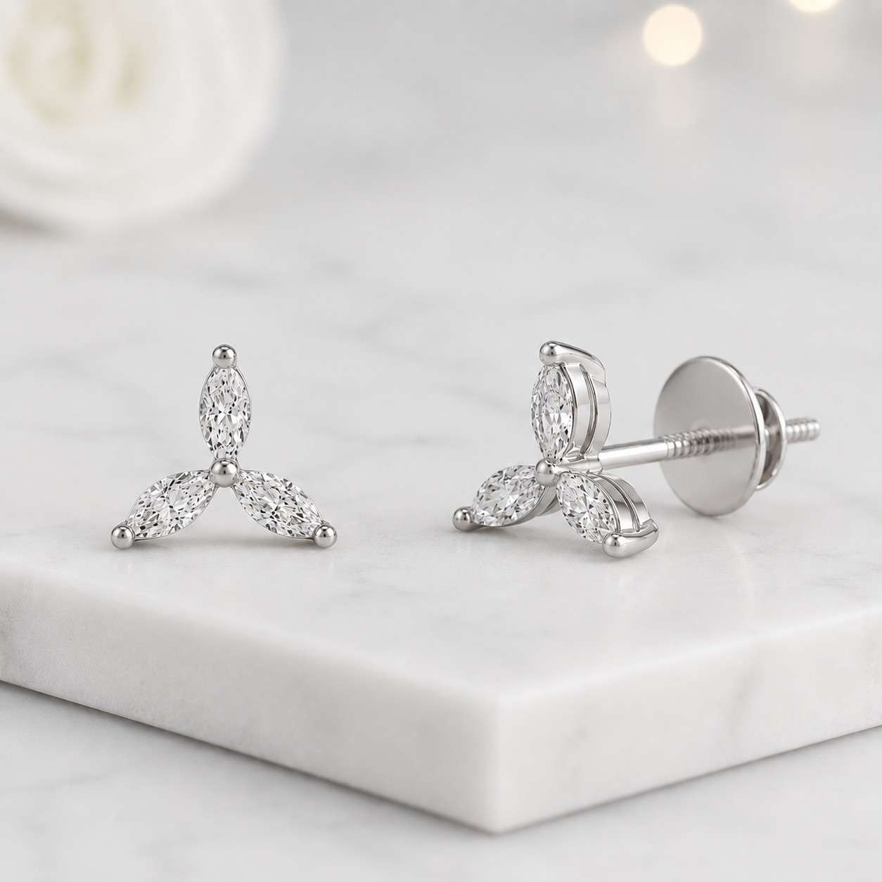 moissanite stud earrings lab grown diamond earrings cz stud earrings diamond stud earrings marquise diamond