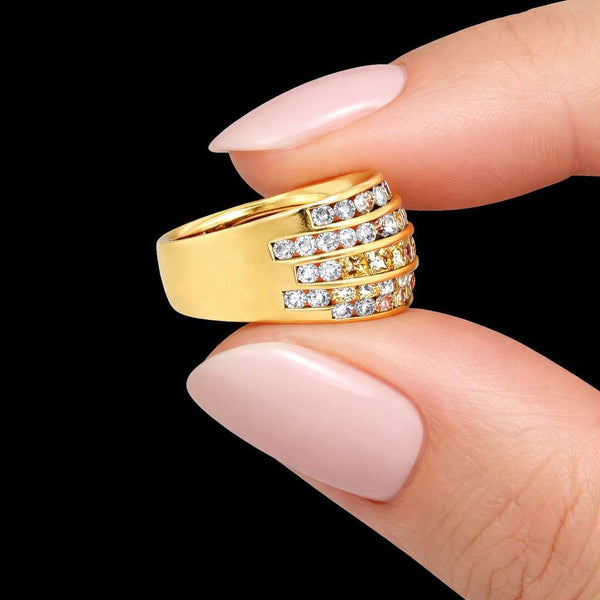 multi row ring gemstone ring crystal ring luxury ring women ring fashion ring bold ring designer ring elegant ring
