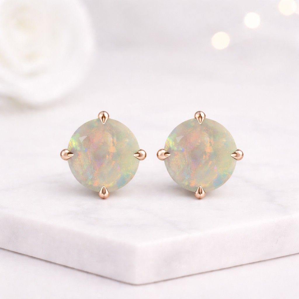 natural opal earrings australian opal earrings ethiopian opal earrings white opal studs rainbow opal studs fire opal studs opal gemstone earrings