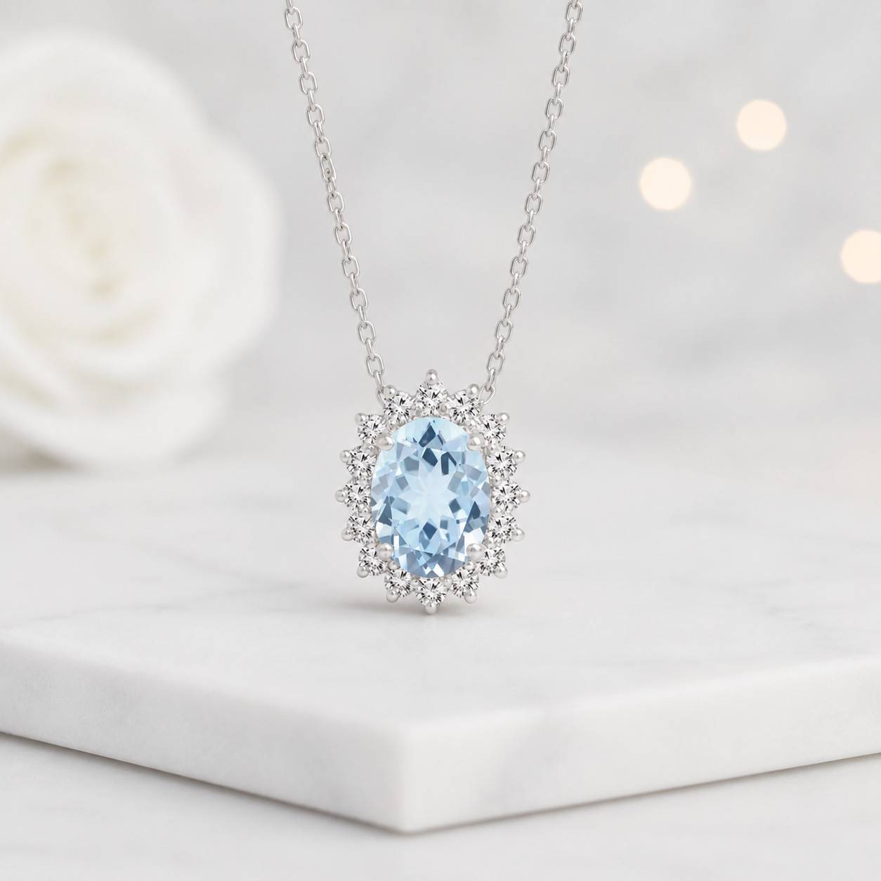 necklace charm necklace feminine jewelry timeless necklace polished pendant light blue pendant oval charm necklace fine pendant