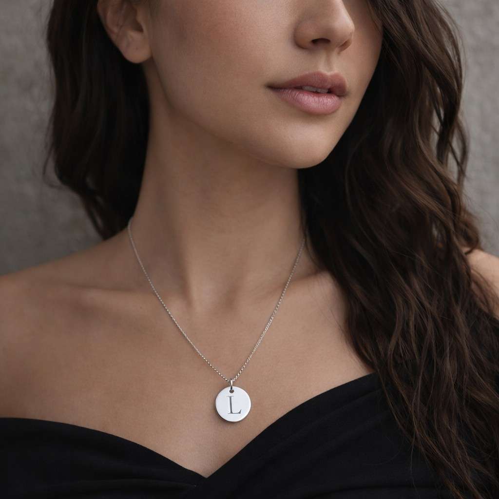 necklace layered necklace chain necklace gift for her custom jewelry polished pendant engraved pendant name necklace