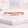 Personalized Diamond Initial Ring in Solid Rose Gold Custom Name Letter Ring