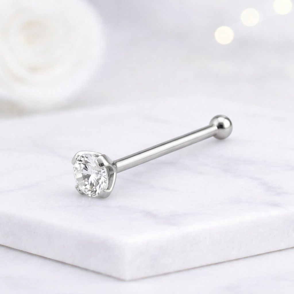 nose stud nose ring stud nose piercing jewelry nose pin crystal nose stud solitaire nose stud round stone nose stud prong set nose