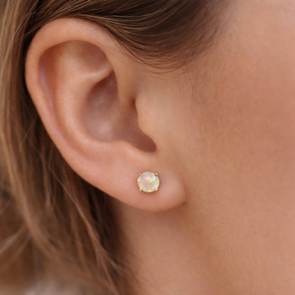 opal earrings natural opal earrings australian opal earrings white opal studs fire opal studs rainbow opal studs opal gemstone jewelry