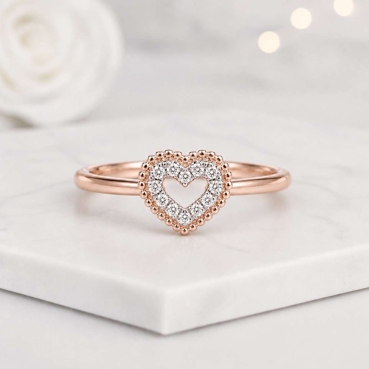 open center ring crystal heart ring shiny ring stylish ring modern jewelry classic jewelry romantic jewelry love jewelry fashion jewelry