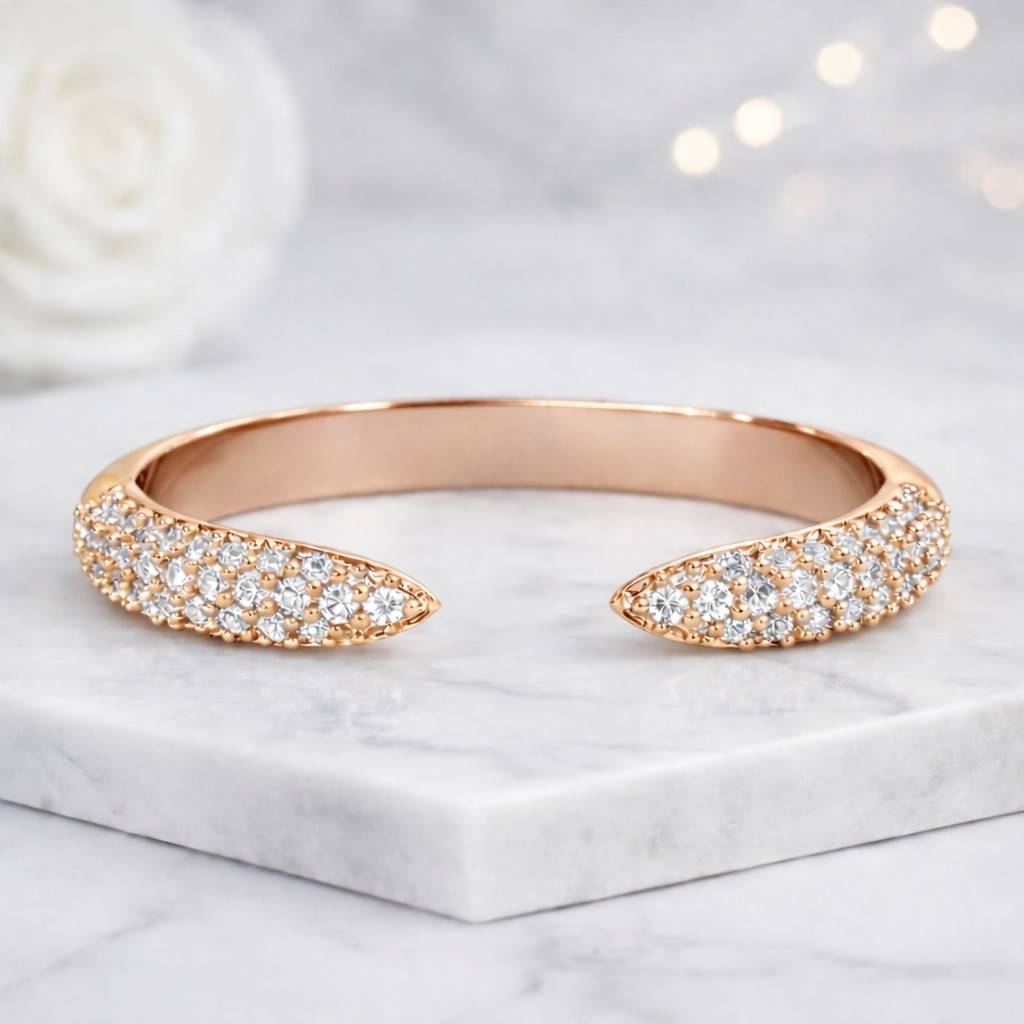 open cuff ring adjustable ring pave ring crystal ring rose gold ring stackable ring minimalist ring dainty ring women ring slim band ring statement ring everyday ring modern ring fashion ring elegant ring delicate ring