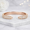 Rose Gold Pavé Open Cuff Stacking Ring for Women