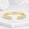 Round Lab Grown Diamond Open Cuff Ring in 14K Gold