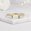 Pear Cut Lab Grown Diamond Open Cuff Ring in 14K Yellow Gold