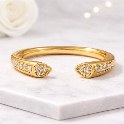 open ring cuff ring bypass ring gold ring pave ring adjustable ring wrap ring women ring dainty ring slim ring