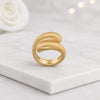 18K Gold Matte Open Wrap Statement Ring