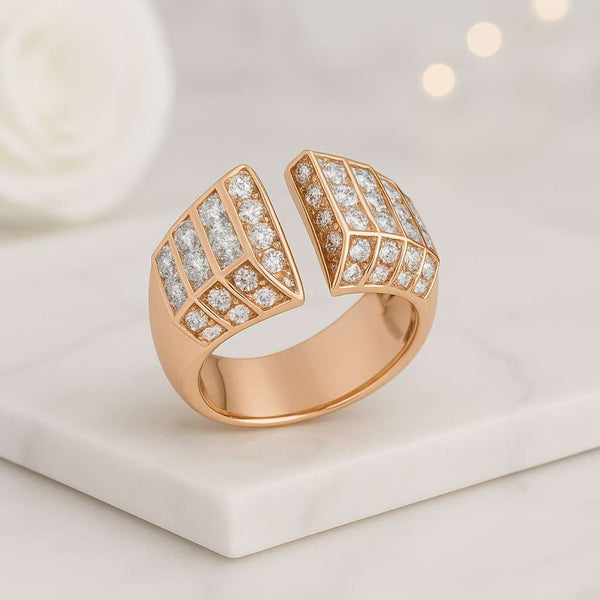 open ring rose gold ring diamond ring statement ring wide band ring split ring geometric ring luxury ring women ring designer ring modern ring bold ring