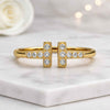 14K Gold Round Lab Grown Diamond Open Wrap Ring