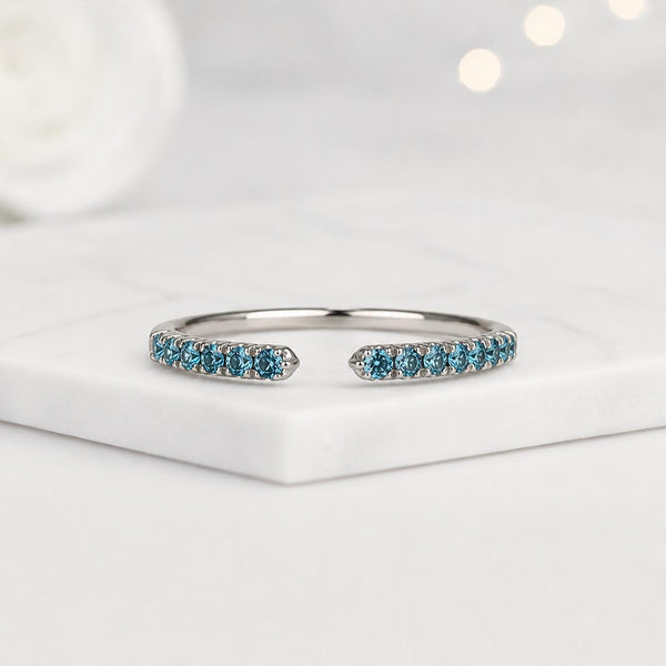 open ring wrap ring bypass ring adjustable ring blue stone ring pave ring stacking ring thin band ring minimalist ring dainty ring women ring