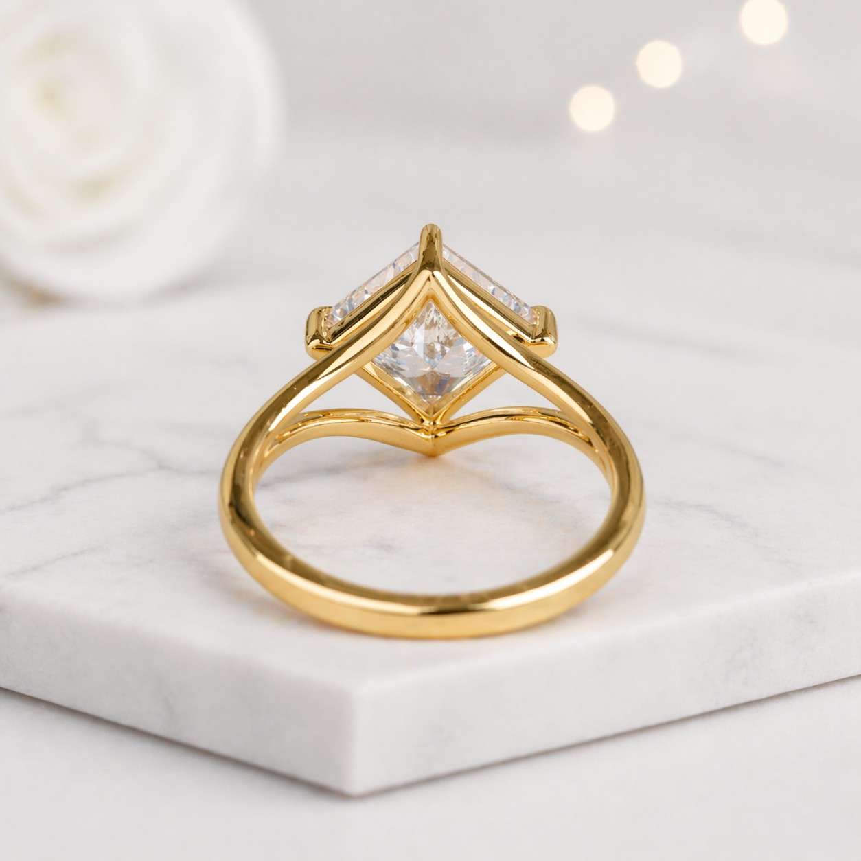 open shank ring unique setting ring center gem ring faceted stone ring sparkling stone ring clear gem ring solitaire setting ring elevated setting ring claw prong ring