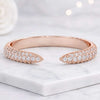 Round Cut Lab Grown Diamond Open Cuff Ring in 14K Rose Gold