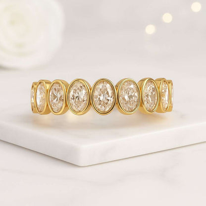 oval diamond ring oval gemstone ring bezel set ring open band ring fashion jewelry luxury jewelry women jewelry bridal jewelry wedding band anniversary