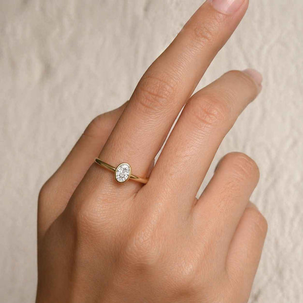 oval engagement ring bezel engagement ring solitaire engagement ring gold engagement ring dainty engagement ring minimalist engagement ring thin gold ring oval bezel ring