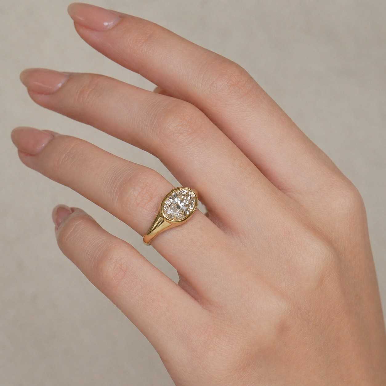 oval engagement ring bezel engagement ring solitaire engagement ring oval bezel ring gold engagement ring sleek engagement ring modern engagement ring minimalist ring oval cut ring