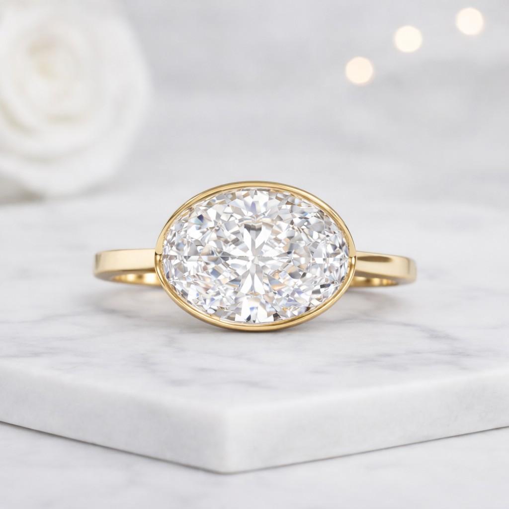 oval engagement ring bezel set ring solitaire ring gold ring oval solitaire thin band ring statement ring women ring fine jewelry bridal ring luxury ring handmade ring elegant ring