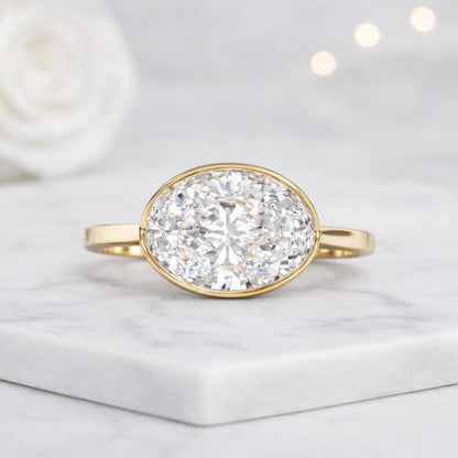 oval engagement ring bezel set ring solitaire ring gold ring oval solitaire thin band ring statement ring women ring fine jewelry bridal ring luxury ring handmade ring elegant ring
