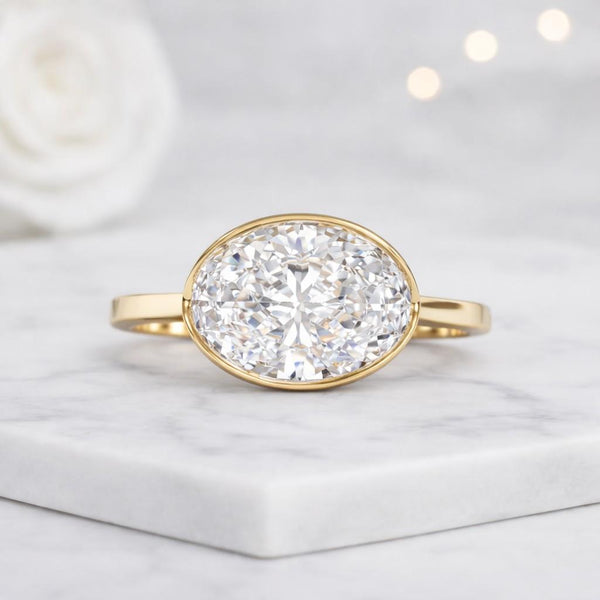 oval engagement ring bezel set ring solitaire ring gold ring oval solitaire thin band ring statement ring women ring fine jewelry bridal ring luxury ring handmade ring elegant ring
