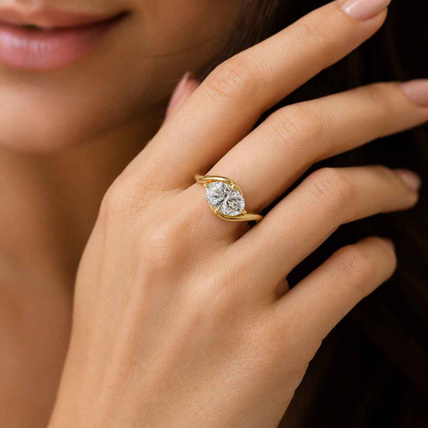 oval engagement ring oval solitaire ring twisted shank ring bypass engagement ring rose ring crystal engagement ring