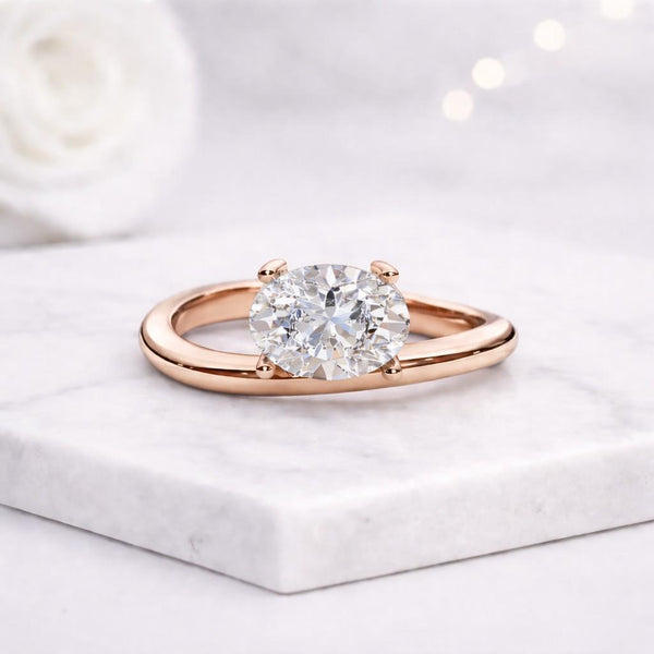oval engagement ring rose gold jewelry solitaire engagement ring oval cut ring elegant jewelry fine ring simple engagement ring