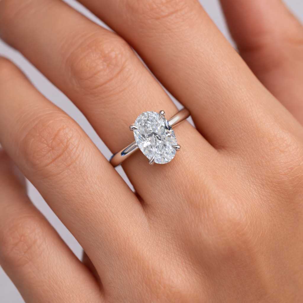 oval engagement ring solitaire engagement ring oval diamond ring yellow gold ring slim band ring classic solitaire bridal ring