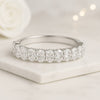 Oval Cut Lab Grown Diamond Half Eternity Wedding Band