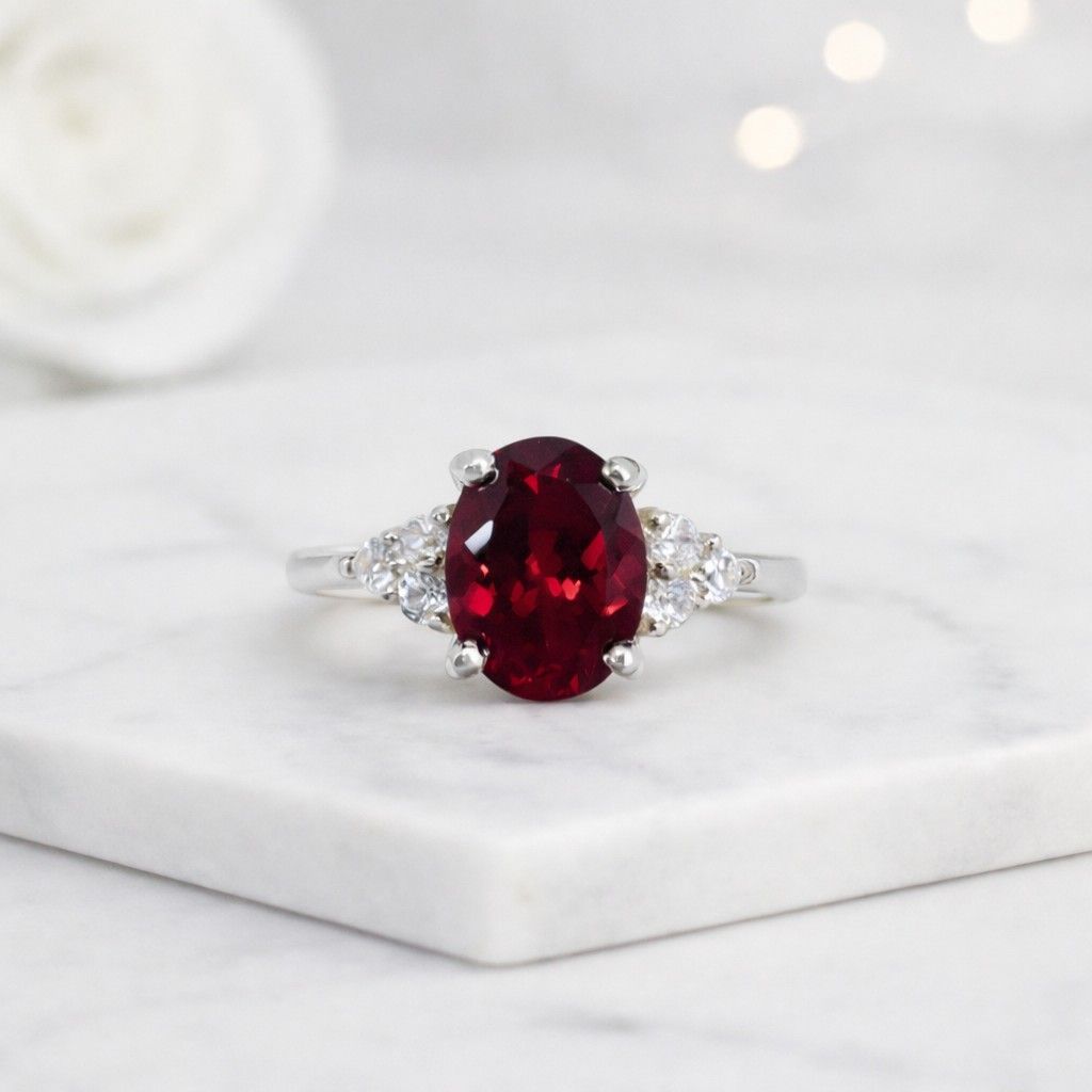 oval gemstone ring deep red ring july birthstone ring ruby jewelry red gem ring classic jewelry fine ring luxury jewelry polished ring elegant jewelry timeless ring
