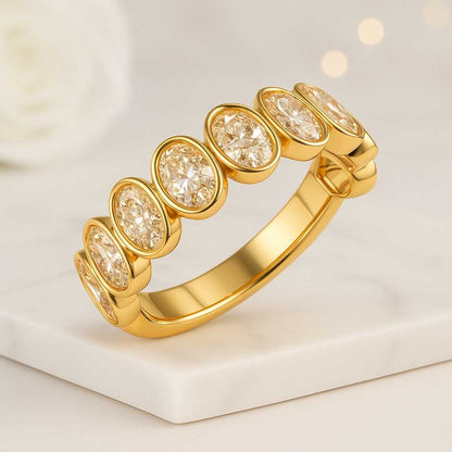 oval ring bezel ring eternity ring half eternity ring gold ring statement ring band ring women ring bridal ring fine jewelry oval stones polished ring