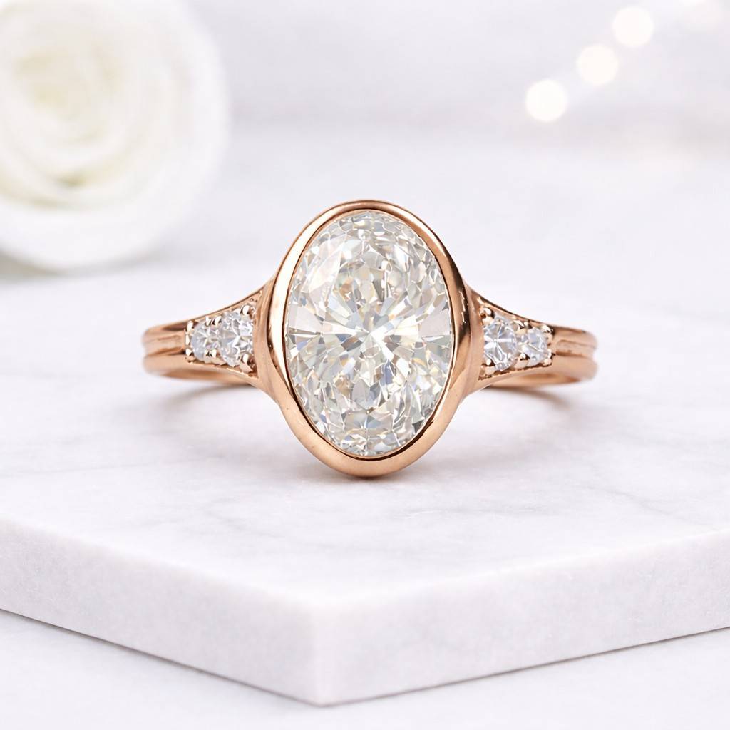 oval ring bezel ring lab grown ring engagement ring solitaire ring three stone ring gold ring statement ring bridal ring