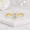 Oval Cut Lab Grown Diamond Bezel Solitaire Engagement Ring