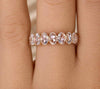 Rose Cut Oval Lab Grown Diamond Eternity Band Ring