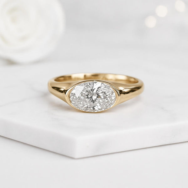 oval ring gold ring bezel ring solitaire ring oval diamond signet ring chunky ring tapered band sleek ring polished ring statement ring women ring fine jewelry luxury ring