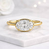 18K Solid Oval Cut Lab Grown Diamond Solitaire Engagement Ring