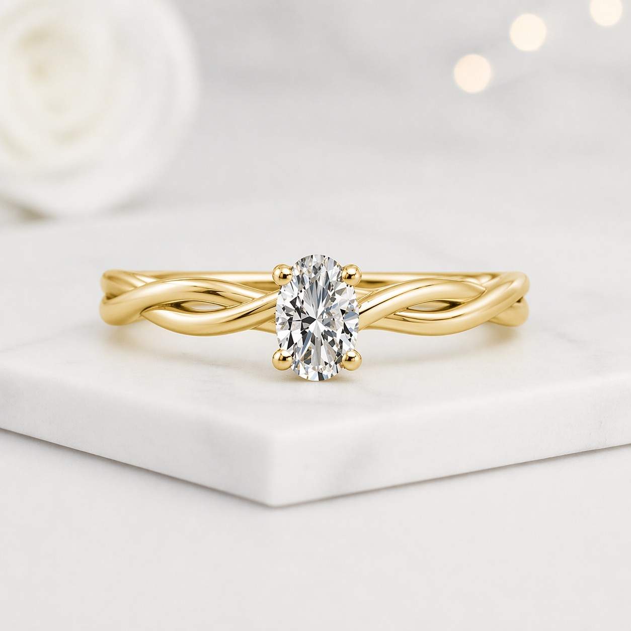oval ring gold ring solitaire ring twisted band braided ring promise ring women ring bridal ring fine jewelry elegant ring dainty ring thin band minimalist ring luxury ring