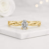 Oval Cut Lab Grown Diamond Twisted Solitaire Engagement Ring