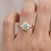 14K Rose Gold Round Cut Lab Grown Diamond Three Stone Engagement Ring