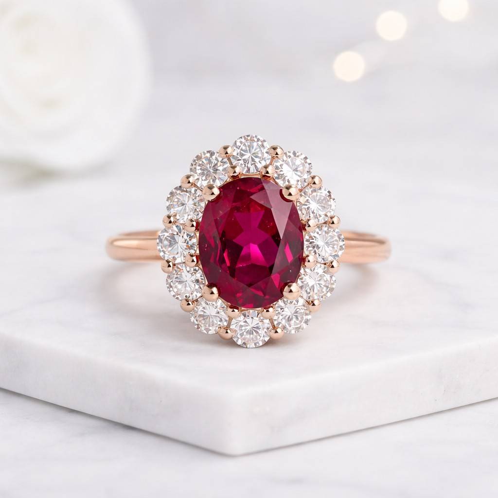 oval ring ruby ring halo ring rose gold ring gemstone ring promise ring bridal ring statement ring