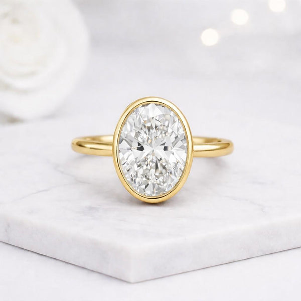 oval ring solitaire ring bezel ring gold ring promise ring bridal ring statement ring thin band ring oval stone ring elegant ring handmade ring fine jewelry luxury ring modern ring
