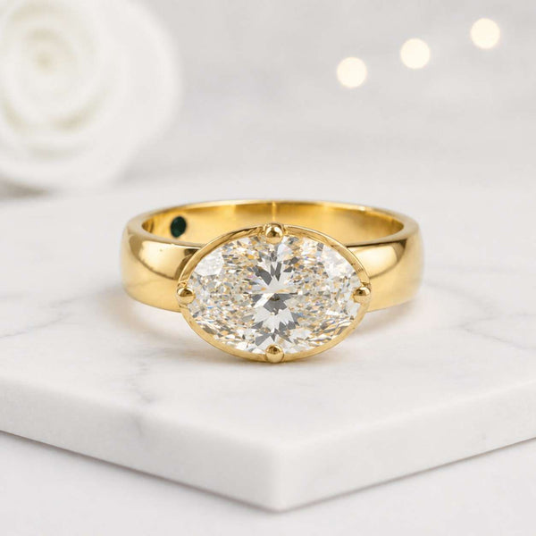 oval ring solitaire ring gold ring statement ring wide band ring oval stone ring bezel style ring prong setting ring engagement ring women ring bridal ring luxury ring shiny ring polished ring classic ring elegant ring