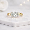 Oval Cut Lab Grown Diamond East West Solitaire Engagement Ring