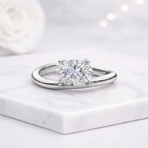 oval ring solitaire ring rose gold ring engagement ring promise ring thin band ring dainty ring women ring simple ring